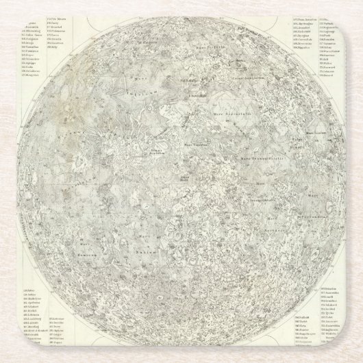 Mond-Karte Rechteckiger Pappuntersetzer (Vorderseite)