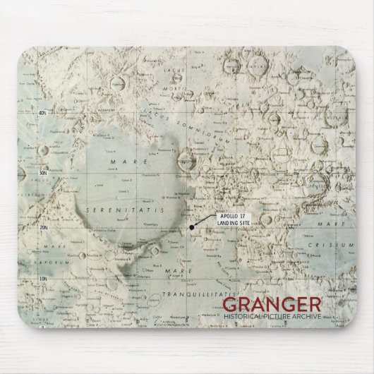 Mond-Karten-Mausunterlage Mousepad (Vorne)