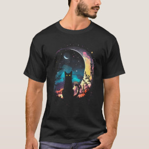 Mond Katzen Motive Katze Lustige Katze Grafik T-Shirt