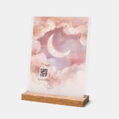 Mond-Kinderzimmer-Dekor Rosa | Scanne zum Abspiele Acrylschild (Winkel)