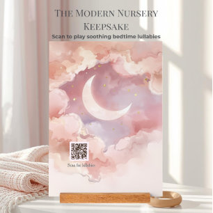 Mond-Kinderzimmer-Dekor Rosa Scanne zum Abspiele Acrylschild