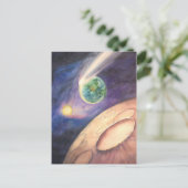 Mond, Komet, Erde, Sonne Postkarte (Stehend Vorderseite)