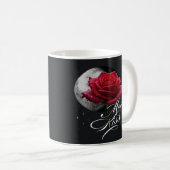 Mond Kuss Rote Rose Romantisches Geschenk Kaffeetasse (VorderseiteRechts)