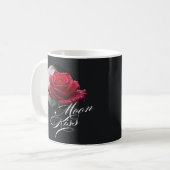 Mond Kuss Rote Rose Romantisches Geschenk Kaffeetasse (Vorderseite Links)