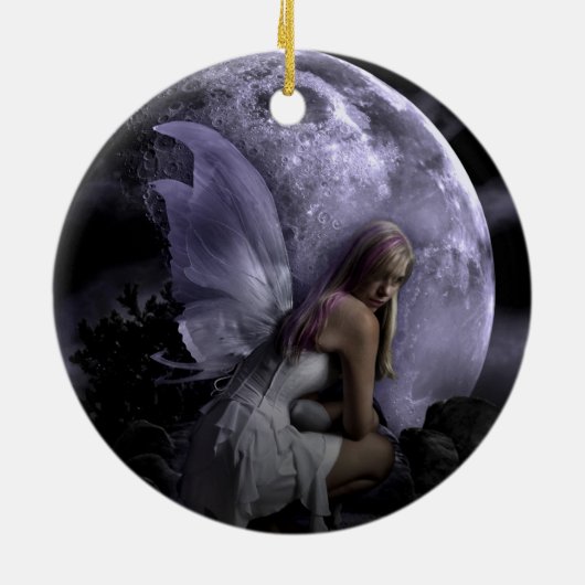 Mond-Licht-Fee Keramikornament (Hinten)