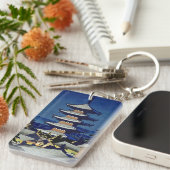 Mond-Licht in Yasaka Pagode Asano Takeji Schlüsselanhänger (Vorderseite rechts)