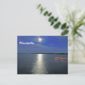 Mond-Lit-Nacht Postkarte (Stehend Vorderseite)
