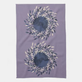 Mond-Lorbeer-Blätter wirbeln Marmorschale Geschirrtuch (Vertikal)