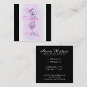 *~* Mond-Lotus-Energie-Heiler Reiki Massage-Yoga Quadratische Visitenkarte (Vorne/Hinten)