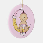 Mond-Mädchen des Babys erstes Keramikornament (Rechts)