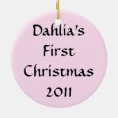 Mond-Mädchen des Babys erstes Keramikornament (Hinten)