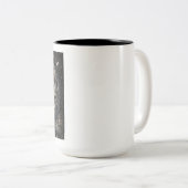 Mond mit Asteroidenkratern Zweifarbige Tasse (VorderseiteRechts)