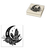 Mond mit Blume und Kristallen Gummistempel (Stempel)