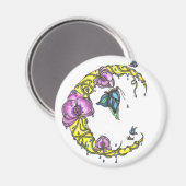 Mond mit Orchideen und Schmetterlingsmagneten Magnet (Vorderseite/Rückseite)