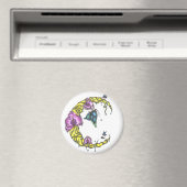 Mond mit Orchideen und Schmetterlingsmagneten Magnet (In Situ (Geschirrspüler))
