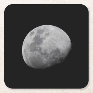 Mond mit schwarzem Himmel Sambia, Süd-Luangwa Rechteckiger Pappuntersetzer