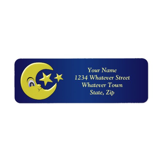 Mond mit Sternen Rücksendeadresse (Vorne)