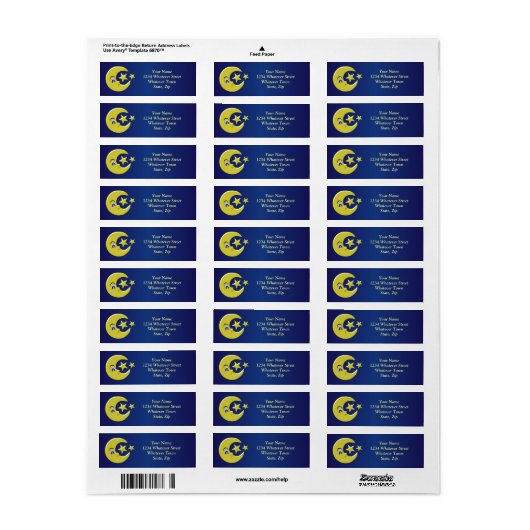 Mond mit Sternen Rücksendeadresse (Vorne)