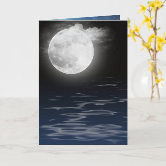 Mond mit Wasserreflektion Karte (Gelbe Blume)