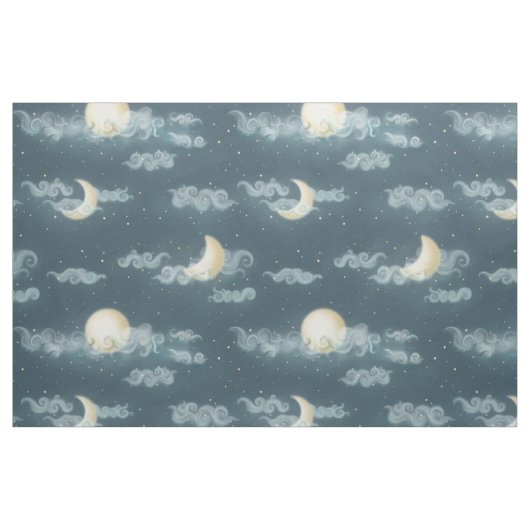 Mond (mittlere Größe) Stoff (Fat Quarter (45,7 x 55,9 cm))