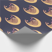 Mond-Mutter Sloth und Babys Geschenkpapier (Ecke)