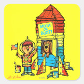 Mond oder Bust! Quadratischer Aufkleber (Vorderseite)