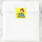 Mond oder nichts! quadratischer aufkleber (Tasche)