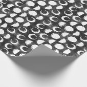 Mond Phase Schwarz-Weiß-Himmel Geschenkpapier (Ecke)
