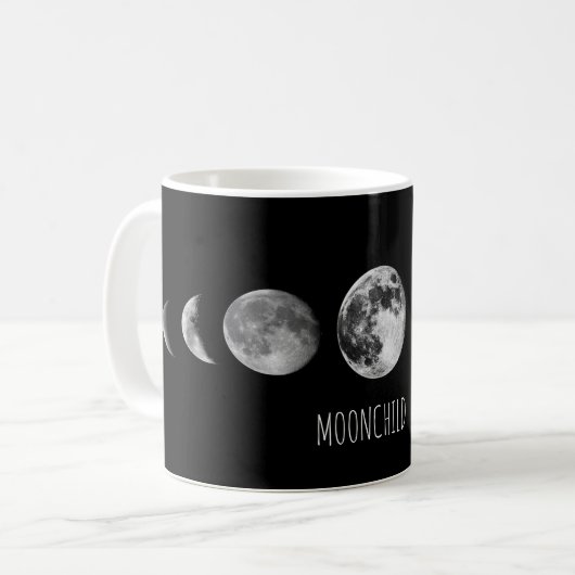 Mond-Phasen * Moonchild Kaffeetasse (Vorderseite Links)