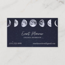 Mond Phases Celestial Event Planner Business Cards