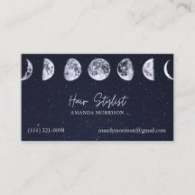 Mond Phases Celestial Hair Stylist Business Cards