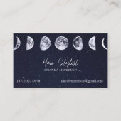 Mond Phases Celestial Hair Stylist Business Cards Visitenkarte (Vorderseite)