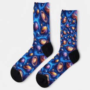 Mond Planeten Galaxie Socken