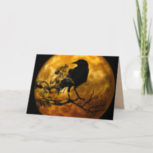 Mond-Raben-Grußkarte Karte