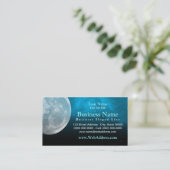 Mond-/Raum-Foto-Geschäfts-Karte - Aqua Visitenkarte (Stehend Vorderseite)