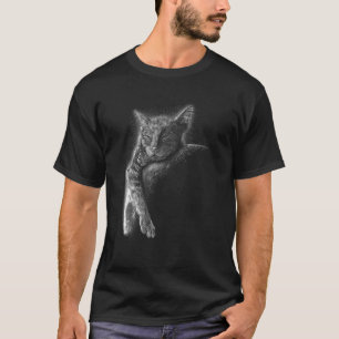 Mond Raum Schlafendes Baby Katze T-Shirt