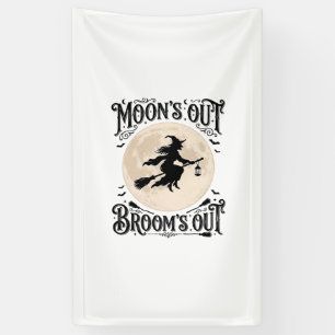 Mond raus Besen raus Hexe Halloween Banner