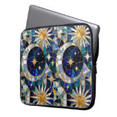 Mond Sonne Laptop Hülle Buntglas Case (Vorderseite Links)