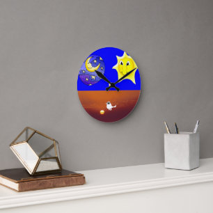 Mond Sonne Sonnenuntergang Weiße Taube Uhr