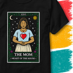 Mond Sonne Sterne Mutter Herz Vintage Tarot Design T-Shirt