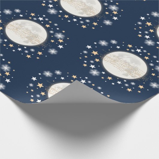 Mond spielt himmlische geschenkpapier (Ecke)