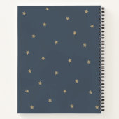 Mond, Stars & Clouds Navy Baby Showbook Notizblock (Rückseite)