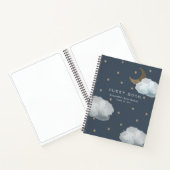 Mond, Stars & Clouds Navy Baby Showbook Notizblock (Innenseite)