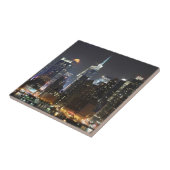 Mond steigt über Stadtmitte New York. Fliese (Seite)