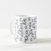 Mond, Sterne, Himmelsschifffahrt, blaues Muster Kaffeetasse (Vorderseite Links)