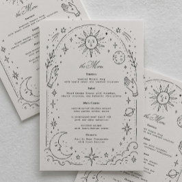 Mond Sterne Himmlische Hochzeit  Menükarte