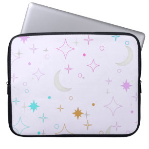 Mond & Sterne Minimalist Lila Laptopschutzhülle
