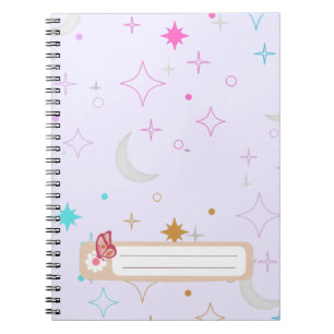Mond & Sterne Minimalistisches Lavendel Notizblock