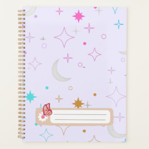 Mond & Sterne Minimalistisches Lavendel Planer