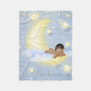 Mond Sterne Personalisierte Ethnische Baby-Jungen- Fleecedecke